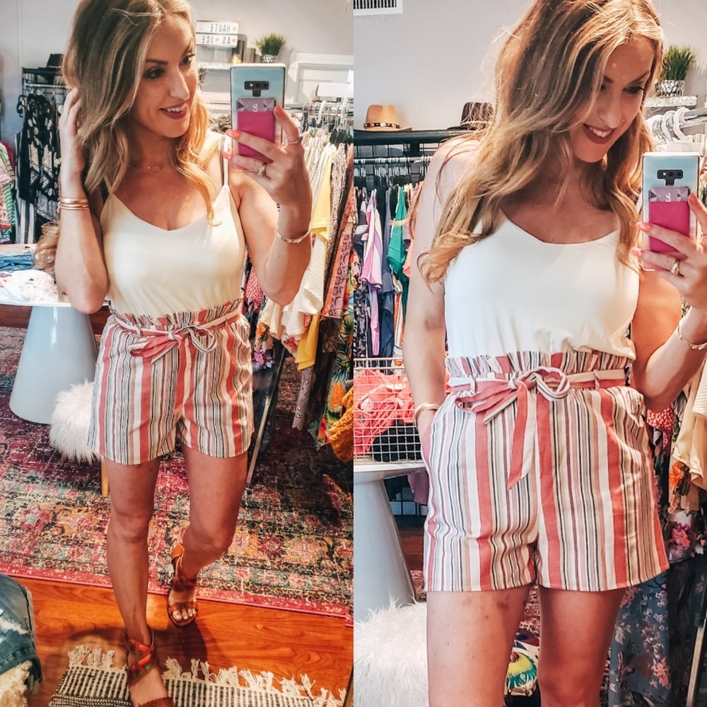 Romper w paper bag shorts